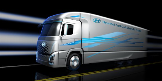 把汽車擴(kuò)大到現(xiàn)代氫氣卡車