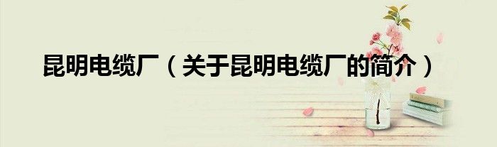 昆明電纜廠(chǎng)（關(guān)于昆明電纜廠(chǎng)的簡(jiǎn)介）