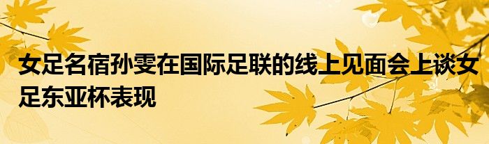女足名宿孫雯在國(guó)際足聯(lián)的線(xiàn)上見(jiàn)面會(huì)上談女足東亞杯表現(xiàn)