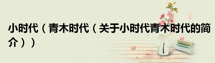 小時(shí)代（青木時(shí)代（關(guān)于小時(shí)代青木時(shí)代的簡介））