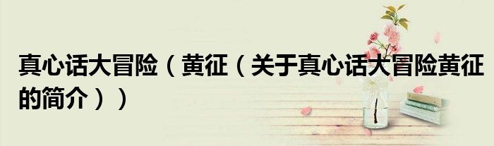 真心話大冒險(xiǎn)（黃征（關(guān)于真心話大冒險(xiǎn)黃征的簡(jiǎn)介））
