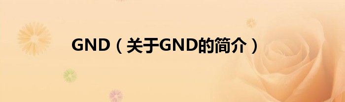 GND（關于GND的簡介）