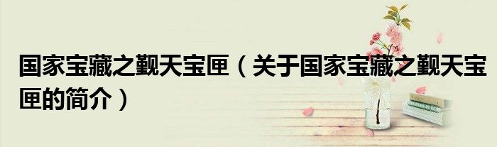 國家寶藏之覲天寶匣（關于國家寶藏之覲天寶匣的簡介）