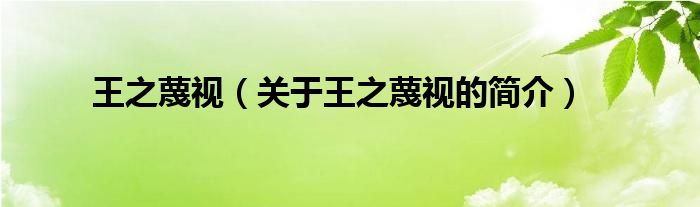 王之蔑視（關(guān)于王之蔑視的簡介）
