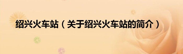 紹興火車站（關于紹興火車站的簡介）
