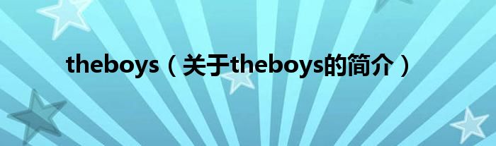 theboys（關(guān)于theboys的簡(jiǎn)介）