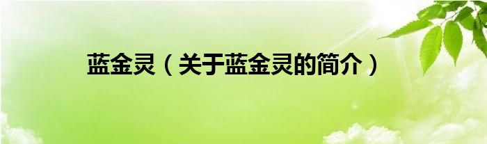 藍(lán)金靈（關(guān)于藍(lán)金靈的簡(jiǎn)介）