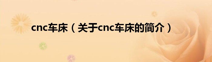 cnc車床（關于cnc車床的簡介）