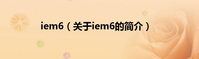 iem6（關于iem6的簡介）