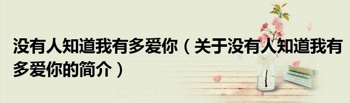 沒有人知道我有多愛你（關(guān)于沒有人知道我有多愛你的簡(jiǎn)介）