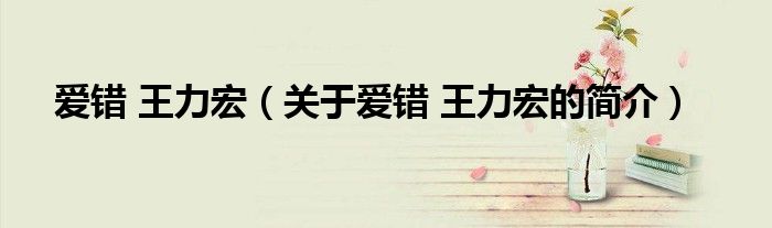 愛(ài)錯(cuò) 王力宏（關(guān)于愛(ài)錯(cuò) 王力宏的簡(jiǎn)介）