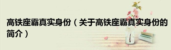高鐵座霸真實身份（關(guān)于高鐵座霸真實身份的簡介）