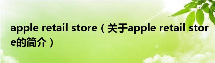 apple retail store（關于apple retail store的簡介）