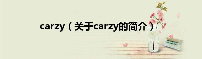 carzy（關(guān)于carzy的簡(jiǎn)介）