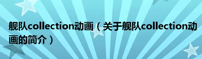 艦隊(duì)collection動(dòng)畫（關(guān)于艦隊(duì)collection動(dòng)畫的簡介）