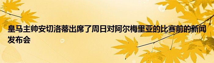 皇馬主帥安切洛蒂出席了周日對阿爾梅里亞的比賽前的新聞發(fā)布會(huì)
