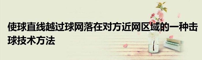 使球直線越過球網落在對方近網區(qū)域的一種擊球技術方法