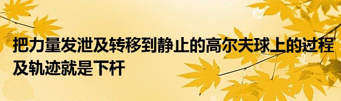 把力量發(fā)泄及轉移到靜止的高爾夫球上的過程及軌跡就是下桿