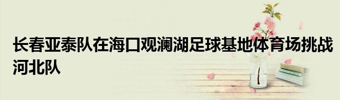 長(zhǎng)春亞泰隊(duì)在?？谟^瀾湖足球基地體育場(chǎng)挑戰(zhàn)河北隊(duì)