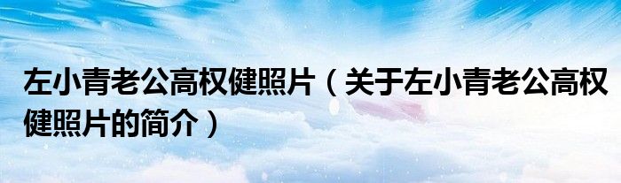 左小青老公高權健照片（關于左小青老公高權健照片的簡介）
