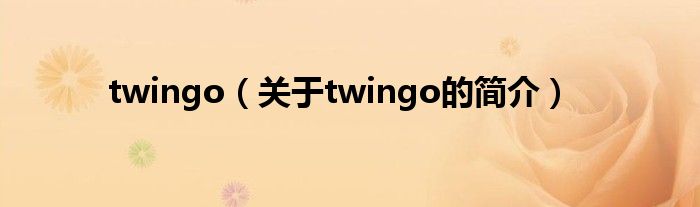 twingo（關(guān)于twingo的簡(jiǎn)介）