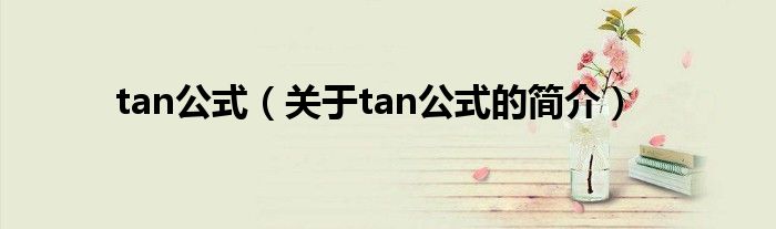 tan公式（關(guān)于tan公式的簡介）