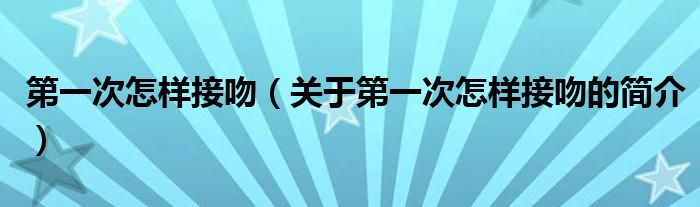 第一次怎樣接吻（關于第一次怎樣接吻的簡介）
