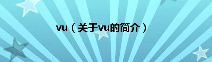 vu（關(guān)于vu的簡介）