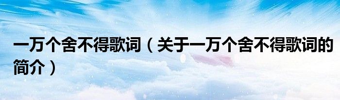 一萬(wàn)個(gè)舍不得歌詞（關(guān)于一萬(wàn)個(gè)舍不得歌詞的簡(jiǎn)介）