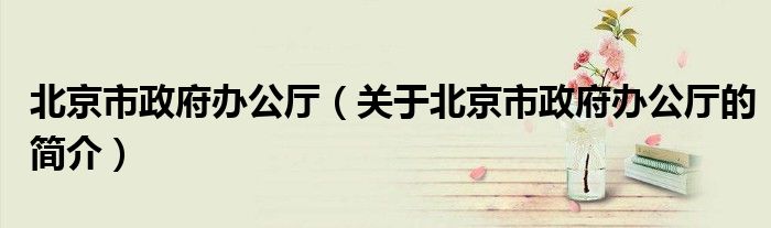 北京市政府辦公廳（關(guān)于北京市政府辦公廳的簡(jiǎn)介）