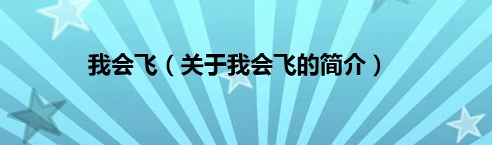 我會(huì)飛（關(guān)于我會(huì)飛的簡介）