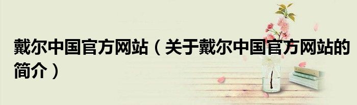 戴爾中國(guó)官方網(wǎng)站（關(guān)于戴爾中國(guó)官方網(wǎng)站的簡(jiǎn)介）