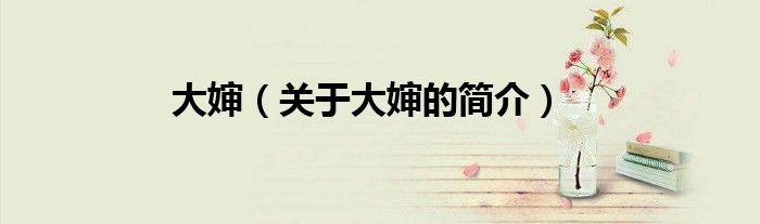 大嬸（關于大嬸的簡介）