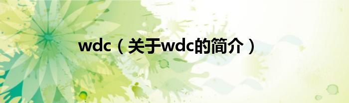 wdc（關于wdc的簡介）
