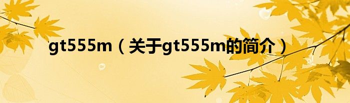 gt555m（關(guān)于gt555m的簡(jiǎn)介）
