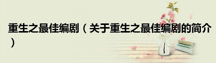 重生之最佳編?。P(guān)于重生之最佳編劇的簡介）