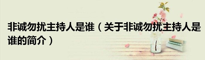 非誠勿擾主持人是誰（關(guān)于非誠勿擾主持人是誰的簡(jiǎn)介）