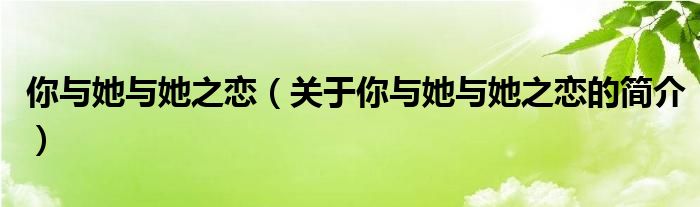 你與她與她之戀（關(guān)于你與她與她之戀的簡(jiǎn)介）