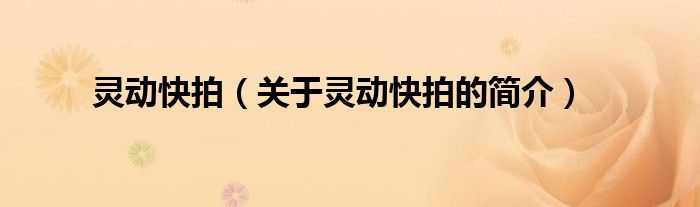 靈動(dòng)快拍（關(guān)于靈動(dòng)快拍的簡(jiǎn)介）
