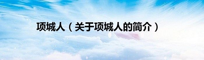 項城人（關于項城人的簡介）