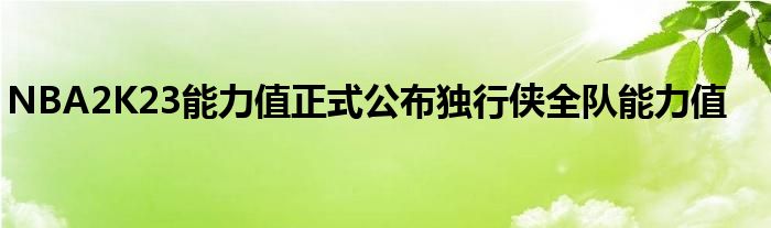 NBA2K23能力值正式公布獨(dú)行俠全隊(duì)能力值