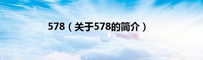 578（關于578的簡介）