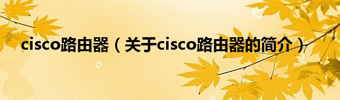 cisco路由器（關(guān)于cisco路由器的簡(jiǎn)介）