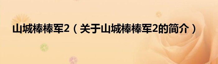 山城棒棒軍2（關于山城棒棒軍2的簡介）