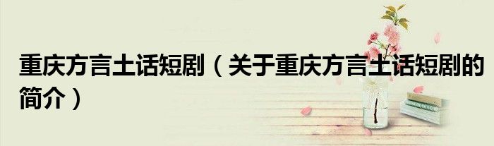 重慶方言土話短劇（關(guān)于重慶方言土話短劇的簡介）