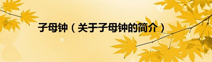 子母鐘（關于子母鐘的簡介）
