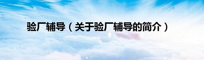 驗廠輔導（關(guān)于驗廠輔導的簡介）