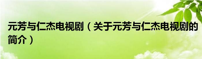 元芳與仁杰電視?。P(guān)于元芳與仁杰電視劇的簡(jiǎn)介）