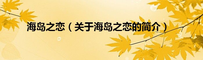 海島之戀（關于海島之戀的簡介）