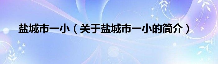 鹽城市一小（關于鹽城市一小的簡介）